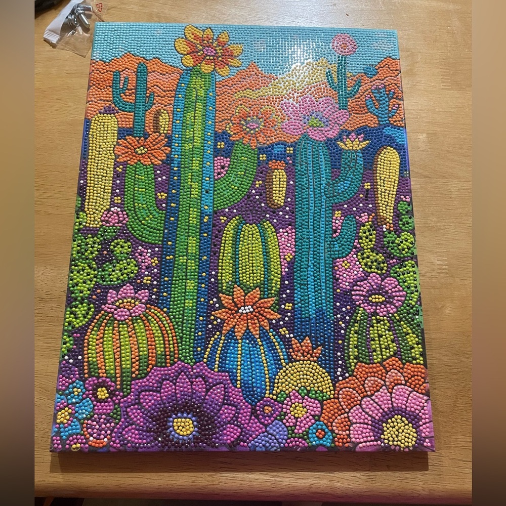 Colorful Cactus Diamond Painting on canvas